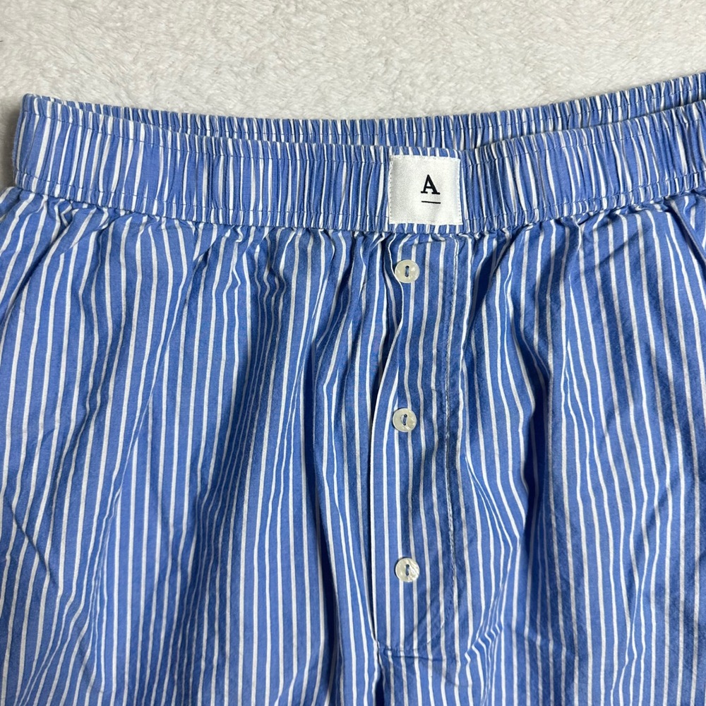 Anthropologie Mens Blue White Striped Pajama Lounge Pants Relaxed Fit Large - Picture 4 of 10